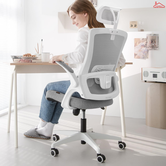 Ergonomic Office Chair Adjustable Height & Lumbar Support Swivel Mesh Backing