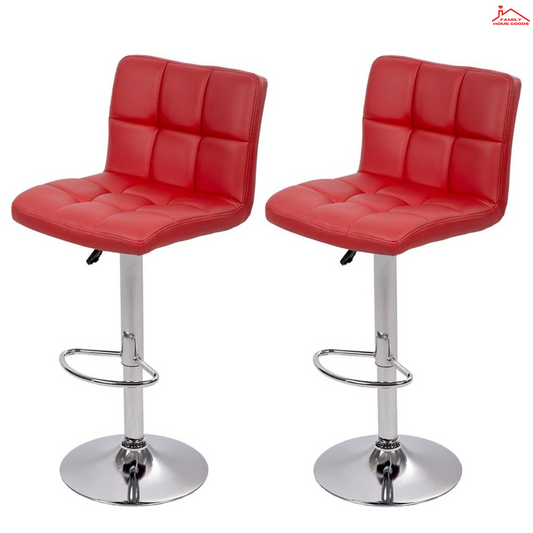 Bar Stools Swivel w/ Back Rest Set of 2 PU Leather Kitchen Counter Height Stools